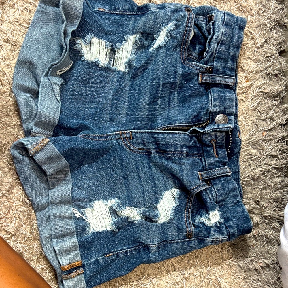 Aeropostale Distressed Blue Jean Shorts